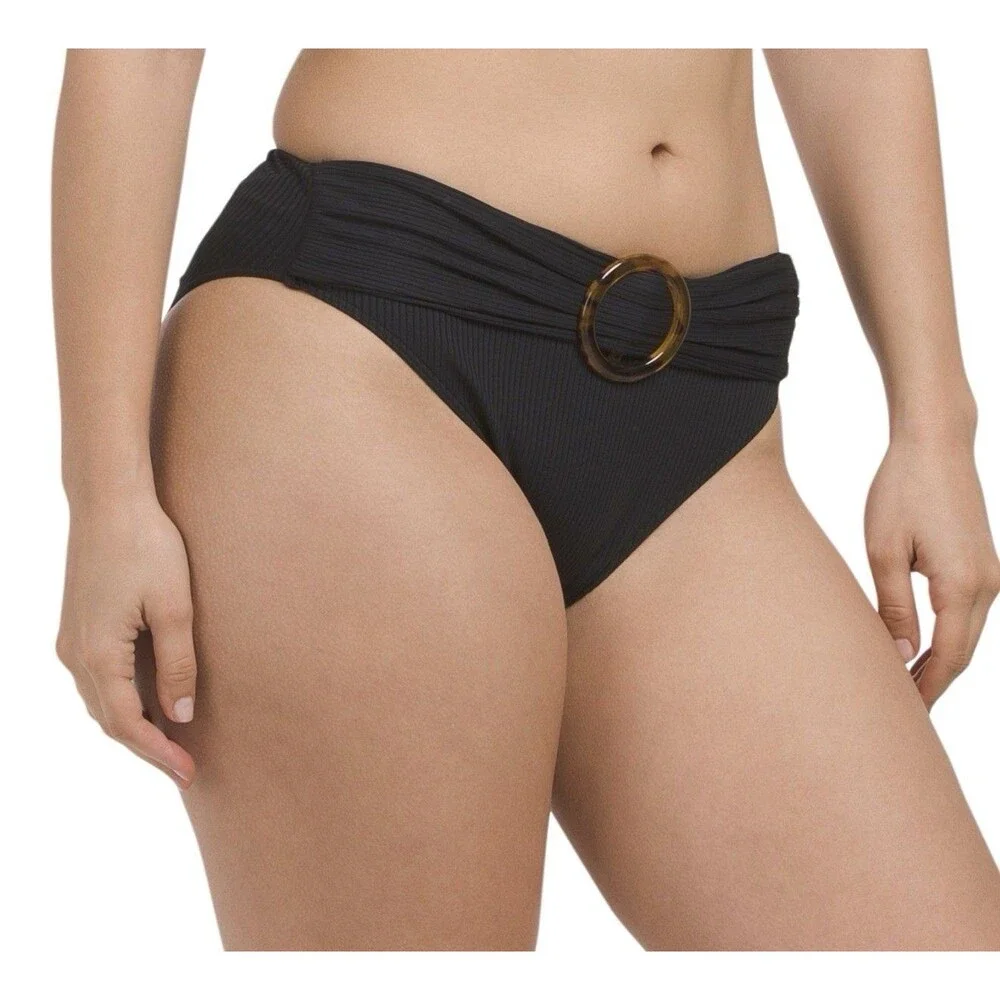 Summersalt Swimsuit Bikini Bottom Women's Size 20 Black Ribbed Wanderlust NWT